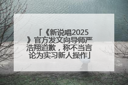 《新说唱2025》官方发文向导师严浩翔道歉，称不当言论为实习新人操作