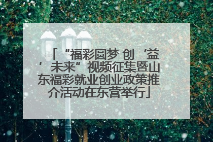 “福彩圆梦 创‘益’未来”视频征集暨山东福彩就业创业政策推介活动在东营举行