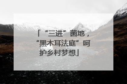 “三进”菌地，“黑木耳法庭”呵护乡村梦想