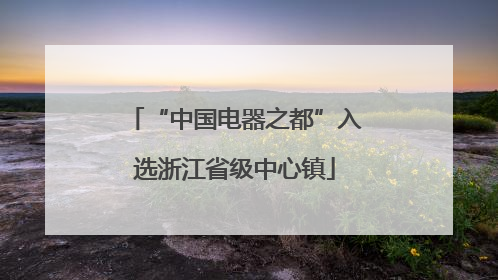 “中国电器之都”入选浙江省级中心镇