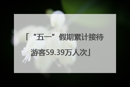 “五一”假期累计接待游客59.39万人次