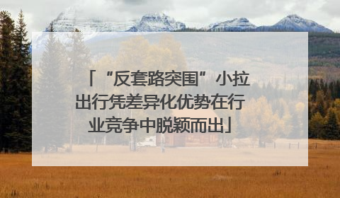 “反套路突围”小拉出行凭差异化优势在行业竞争中脱颖而出