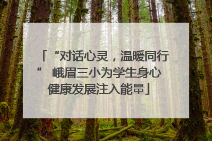 “对话心灵，温暖同行” 峨眉三小为学生身心健康发展注入能量