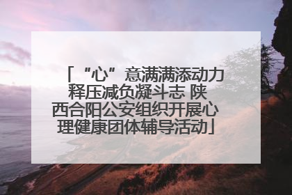 “心”意满满添动力 释压减负凝斗志 陕西合阳公安组织开展心理健康团体辅导活动