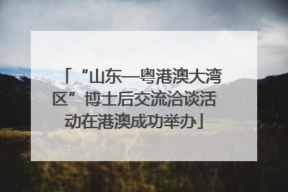 “山东—粤港澳大湾区”博士后交流洽谈活动在港澳成功举办