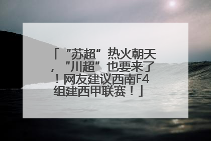 “苏超”热火朝天，“川超”也要来了！网友建议西南F4组建西甲联赛！