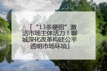 “13条硬招”激活市场主体活力！聊城深化改革构建公平透明市场环境