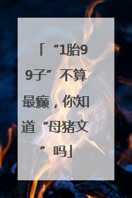 “1胎99子”不算最癫，你知道“母猪文”吗