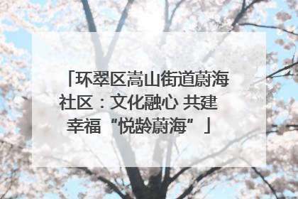 环翠区嵩山街道蔚海社区：文化融心 共建幸福“悦龄蔚海”