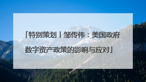 特别策划丨邹传伟：美国政府数字资产政策的影响与应对