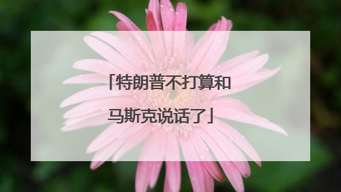 特朗普不打算和马斯克说话了