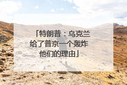 特朗普：乌克兰给了普京一个轰炸他们的理由