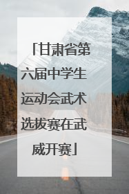 甘肃省第六届中学生运动会武术选拔赛在武威开赛