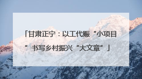 甘肃正宁：以工代赈“小项目”书写乡村振兴“大文章”