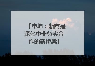 申坤：浙商是深化中非务实合作的新桥梁
