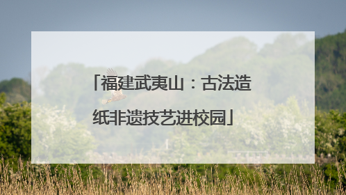 福建武夷山：古法造纸非遗技艺进校园