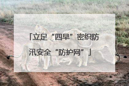 立足“四早”密织防汛安全“防护网”