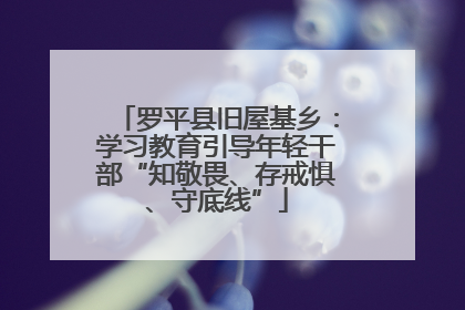 罗平县旧屋基乡：学习教育引导年轻干部“知敬畏、存戒惧、守底线”
