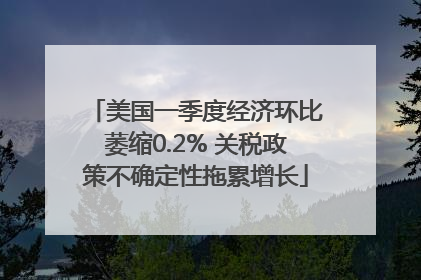 美国一季度经济环比萎缩0.2% 关税政策不确定性拖累增长