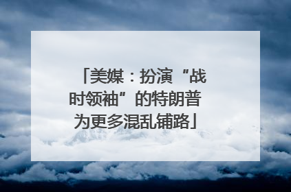 美媒：扮演“战时领袖”的特朗普为更多混乱铺路