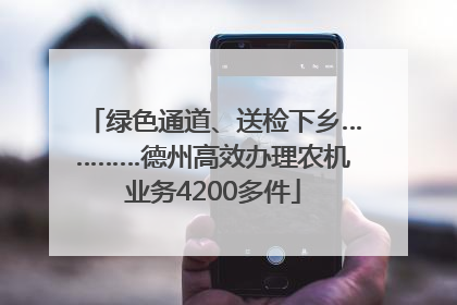 绿色通道、送检下乡…………德州高效办理农机业务4200多件
