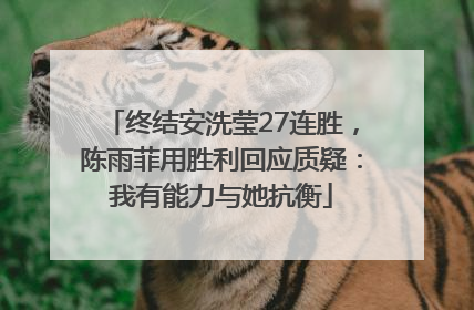 终结安洗莹27连胜，陈雨菲用胜利回应质疑：我有能力与她抗衡