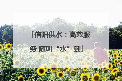 信阳供水：高效服务 随叫“水”到