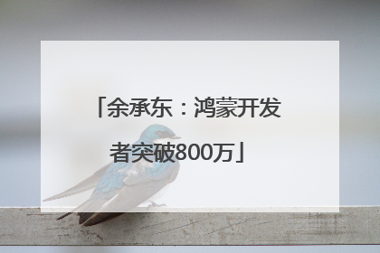 余承东：鸿蒙开发者突破800万