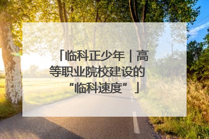 临科正少年｜高等职业院校建设的“临科速度”