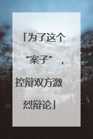 为了这个“案子”，控辩双方激烈辩论