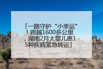 一路守护“小幸运”！跨越1600多公里，湖南2月大婴儿患15种疾病紧急转运