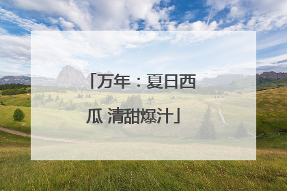 万年：夏日西瓜 清甜爆汁