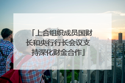 上合组织成员国财长和央行行长会议支持深化财金合作