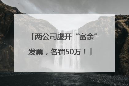 两公司虚开“富余”发票，各罚50万！