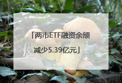 两市ETF融资余额减少5.39亿元