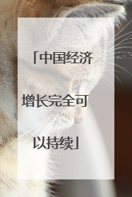 中国经济增长完全可以持续
