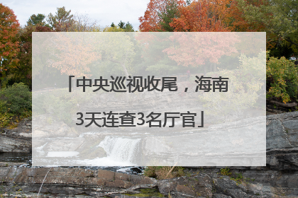 中央巡视收尾，海南3天连查3名厅官