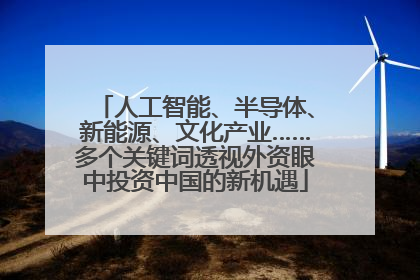 人工智能、半导体、新能源、文化产业……多个关键词透视外资眼中投资中国的新机遇