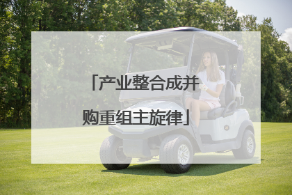 产业整合成并购重组主旋律
