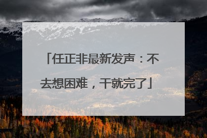 任正非最新发声：不去想困难，干就完了