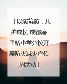 以演筑防，共护成长 成都磨子桥小学分校开展防灾减灾宣传周活动