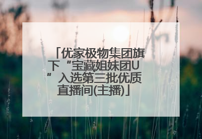 优家极物集团旗下“宝藏姐妹团U”入选第三批优质直播间(主播)