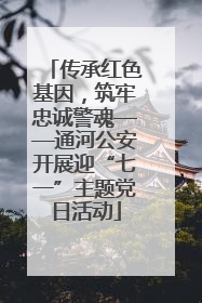 传承红色基因，筑牢忠诚警魂——通河公安开展迎“七一”主题党日活动