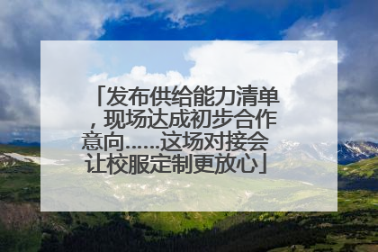 发布供给能力清单，现场达成初步合作意向……这场对接会让校服定制更放心