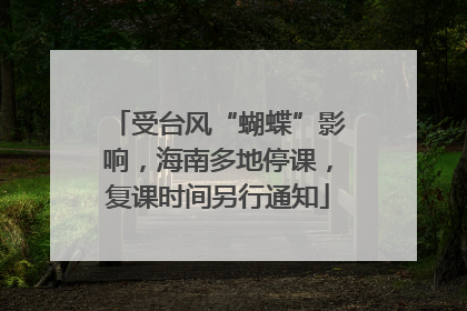 受台风“蝴蝶”影响，海南多地停课，复课时间另行通知
