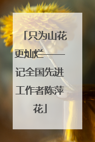 只为山花更灿烂——记全国先进工作者陈萍花