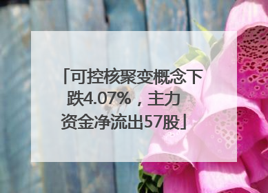可控核聚变概念下跌4.07%，主力资金净流出57股