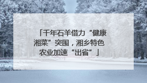 千年石羊借力“健康湘菜”突围，湘乡特色农业加速“出省”