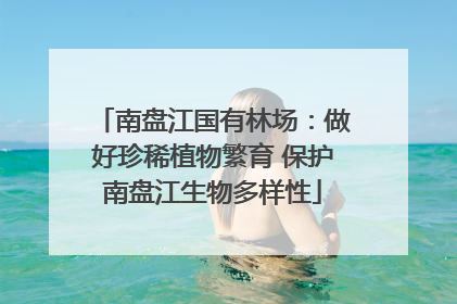 南盘江国有林场：做好珍稀植物繁育 保护南盘江生物多样性