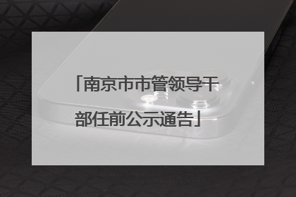南京市市管领导干部任前公示通告